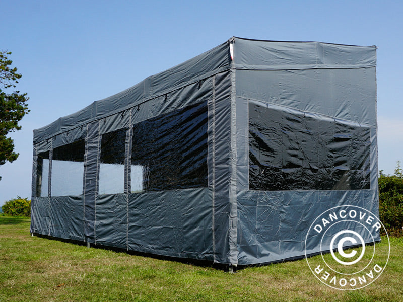 Quick-up telt FleXtents PRO Trapezo 3x6m Grå, inkl. 4 sider