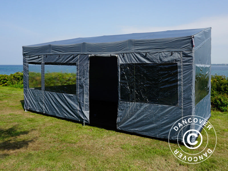 Quick-up telt FleXtents PRO Trapezo 3x6m Grå, inkl. 4 sider
