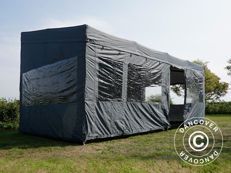 Quick-up telt FleXtents PRO Trapezo 3x6m Grå, inkl. 4 sider
