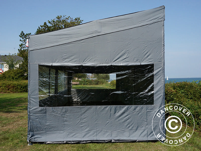 Quick-up telt FleXtents PRO Trapezo 3x6m Grå, inkl. 4 sider