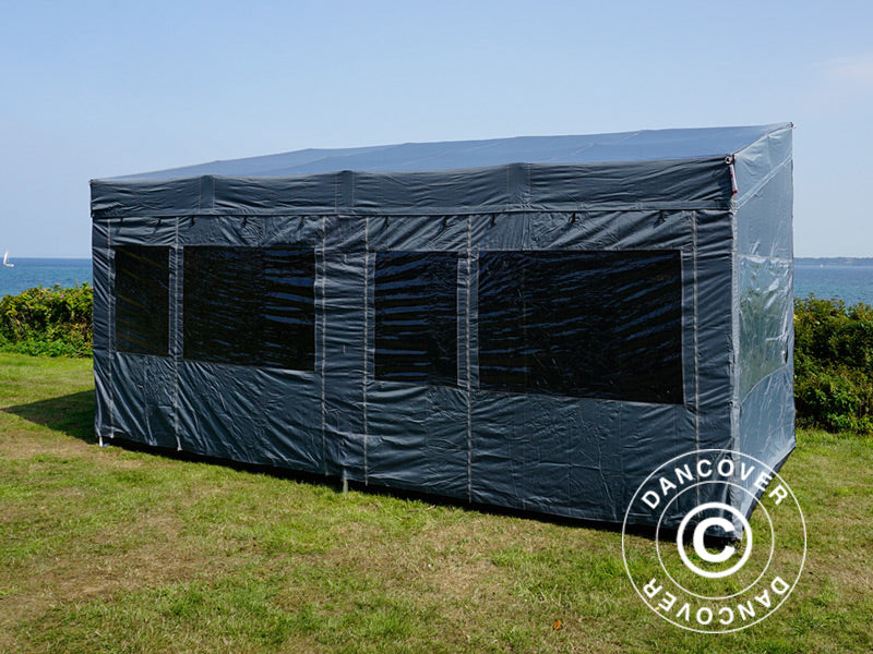 Quick-up telt FleXtents PRO Trapezo 3x6m Grå, inkl. 4 sider