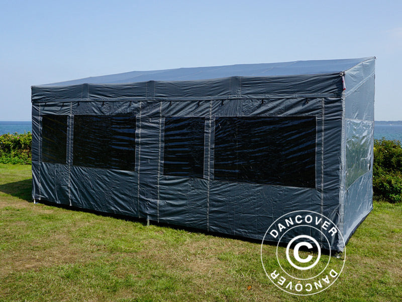 Quick-up telt FleXtents PRO Trapezo 3x6m Grå, inkl. 4 sider