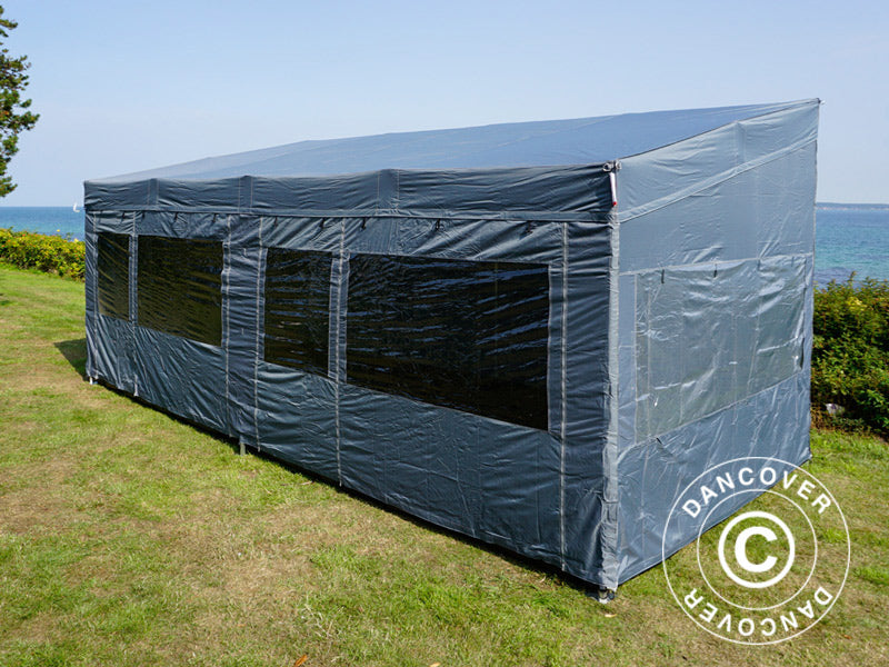 Quick-up telt FleXtents PRO Trapezo 3x6m Grå, inkl. 4 sider