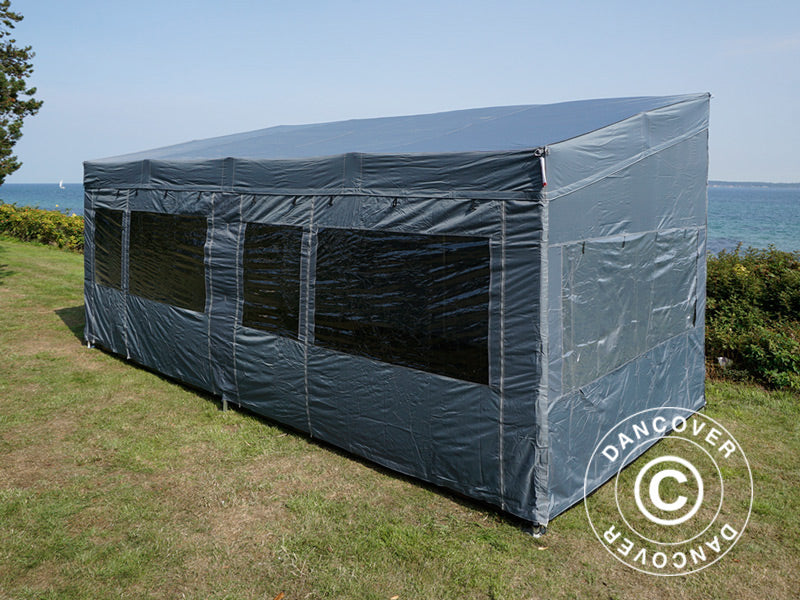 Quick-up telt FleXtents PRO Trapezo 3x6m Grå, inkl. 4 sider