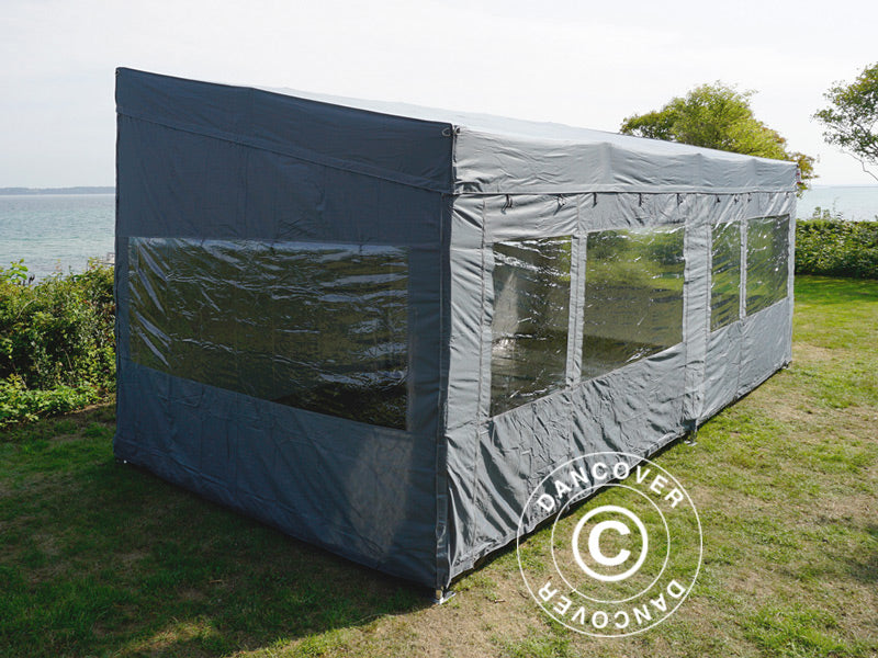 Quick-up telt FleXtents PRO Trapezo 3x6m Grå, inkl. 4 sider