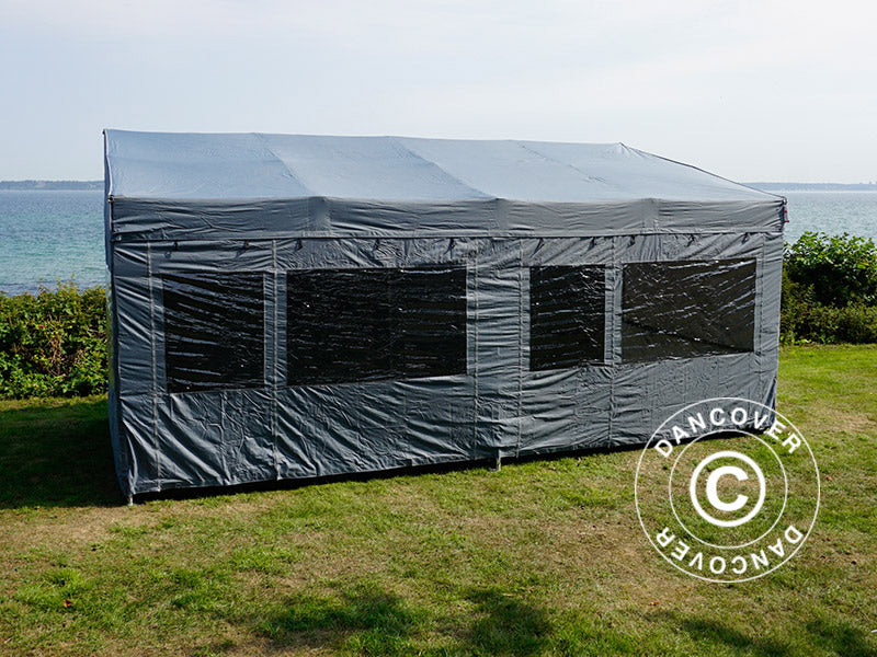 Quick-up telt FleXtents PRO Trapezo 3x6m Grå, inkl. 4 sider