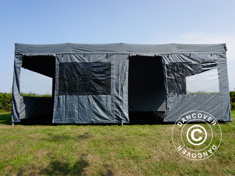 Quick-up telt FleXtents PRO Trapezo 3x6m Grå, inkl. 4 sider