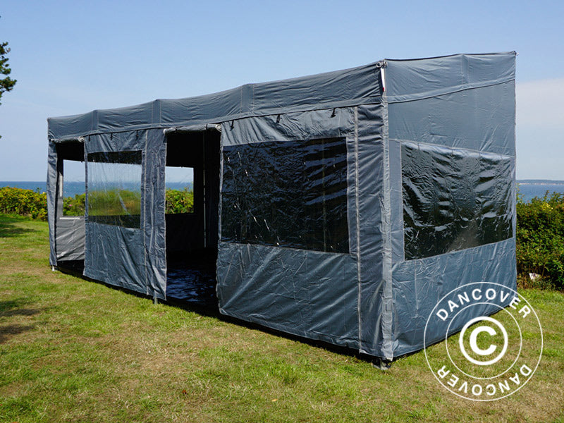Quick-up telt FleXtents PRO Trapezo 3x6m Grå, inkl. 4 sider