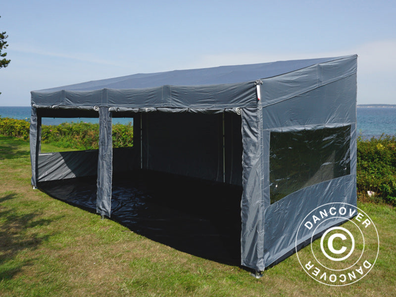 Quick-up telt FleXtents PRO Trapezo 3x6m Grå, inkl. 4 sider