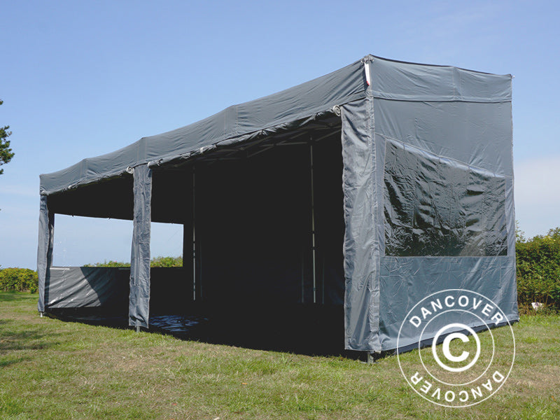 Quick-up telt FleXtents PRO Trapezo 3x6m Grå, inkl. 4 sider