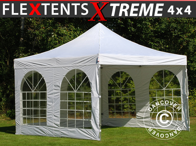 Quick-up telt FleXtents Xtreme 50 Vintage Style 4x4m Hvit, inkl. 4 sider