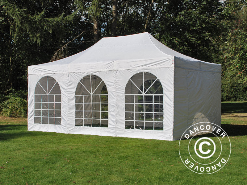Quick-up telt FleXtents PRO Vintage Style 4x6m Hvit, inkl. 8 sider