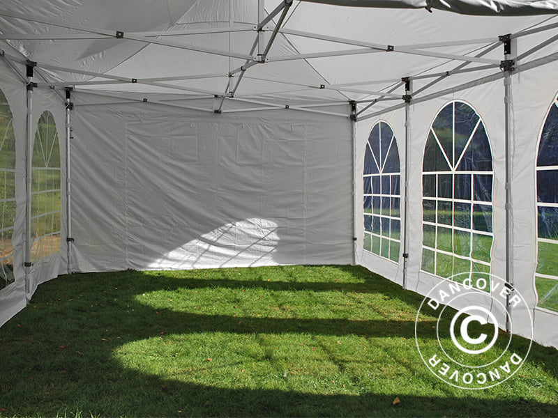 Quick-up telt FleXtents PRO Vintage Style 4x6m Hvit, inkl. 8 sider