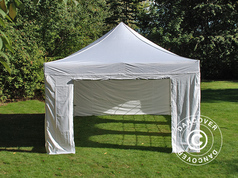 Quick-up telt FleXtents PRO Vintage Style 4x6m Hvit, inkl. 8 sider