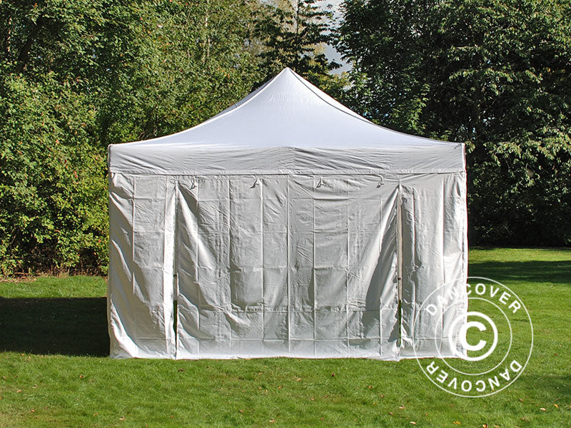Quick-up telt FleXtents PRO Vintage Style 4x6m Hvit, inkl. 8 sider