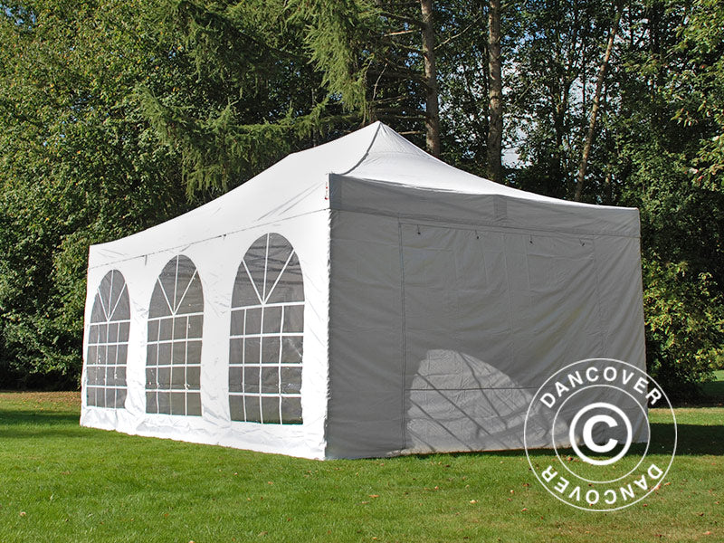 Quick-up telt FleXtents PRO Vintage Style 4x6m Hvit, inkl. 8 sider