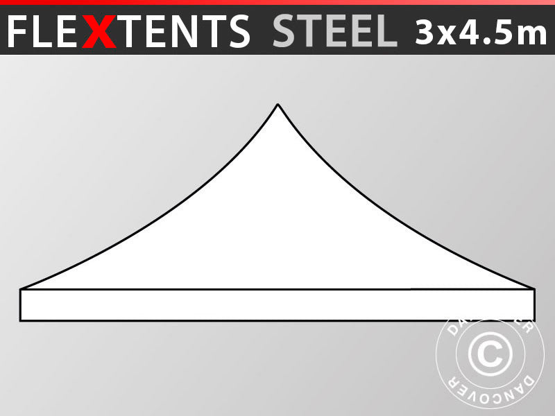 Takduk for Quick-up telt FleXtents Steel 3x4,5m, Hvit