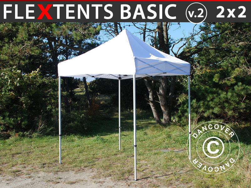 Quick-up telt FleXtents Basic v.2, 2x2m Hvit