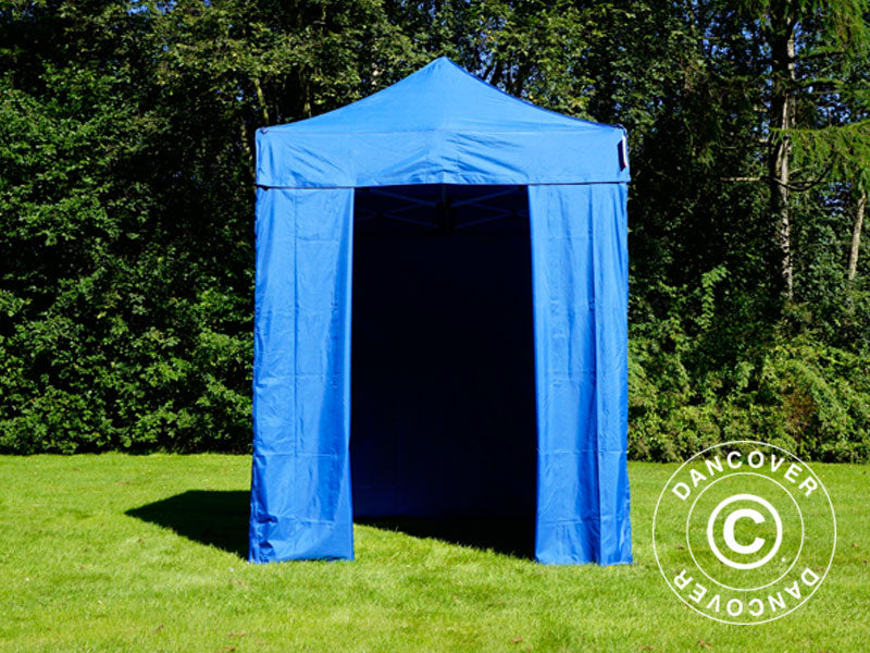Quick-up telt FleXtents Basic v.2, 2x2m Blå, inkl. 4 sider