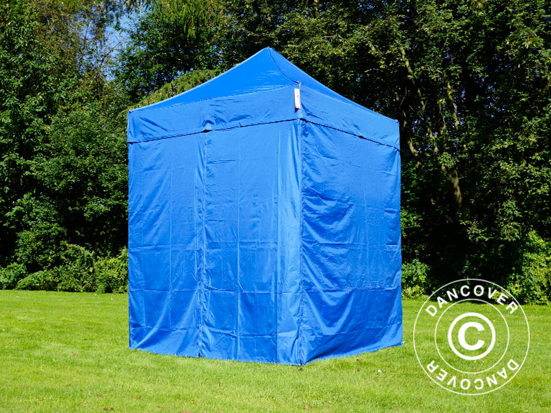 Quick-up telt FleXtents Basic v.2, 2x2m Blå, inkl. 4 sider