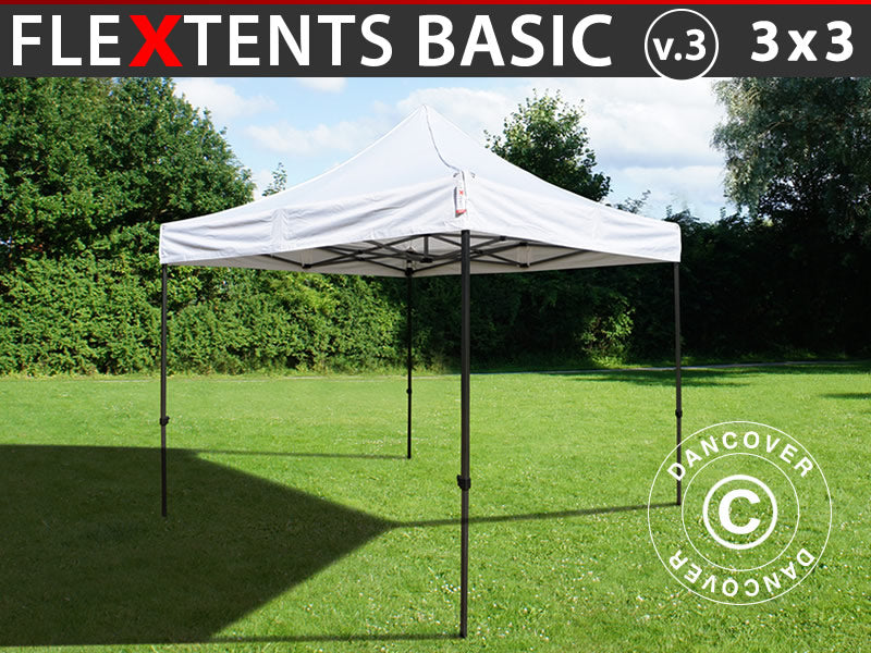 Quick-up telt FleXtents Basic v.3, 3x3m Hvit