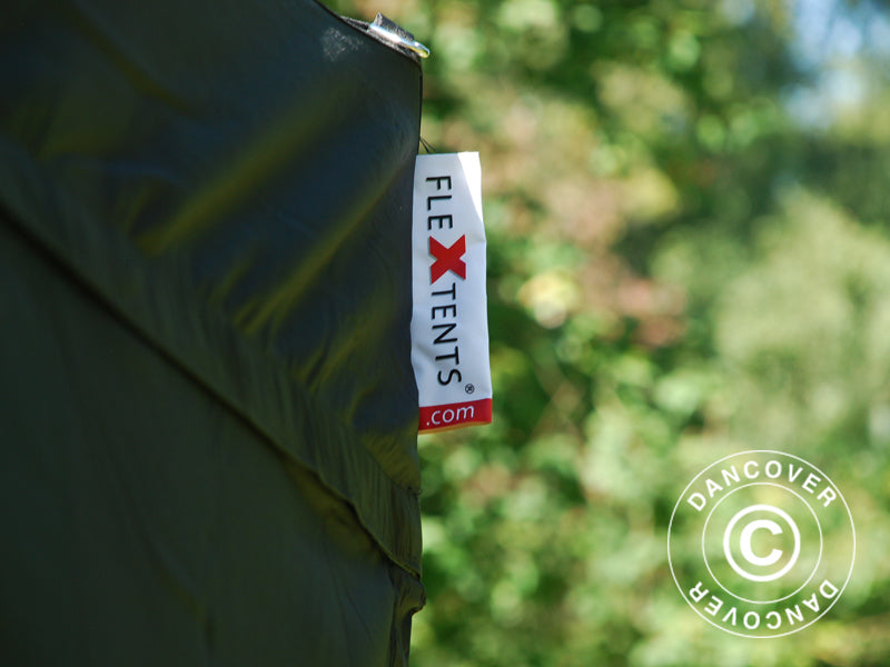 Quick-up telt FleXtents PRO Steel 3x3m Svart, Flammehemmende, inkl. 4 sider