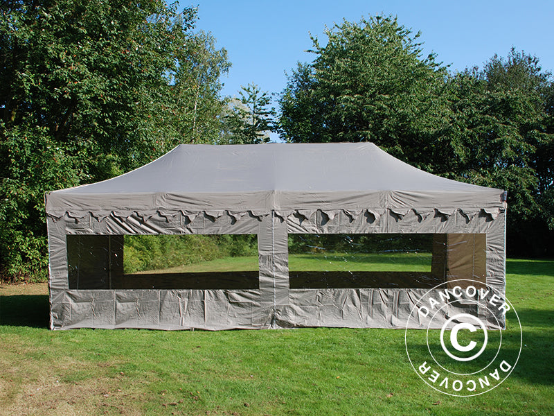 Quick-up telt FleXtents PRO Steel "Morocco" 4x8m Latte, inkl. 6 sider