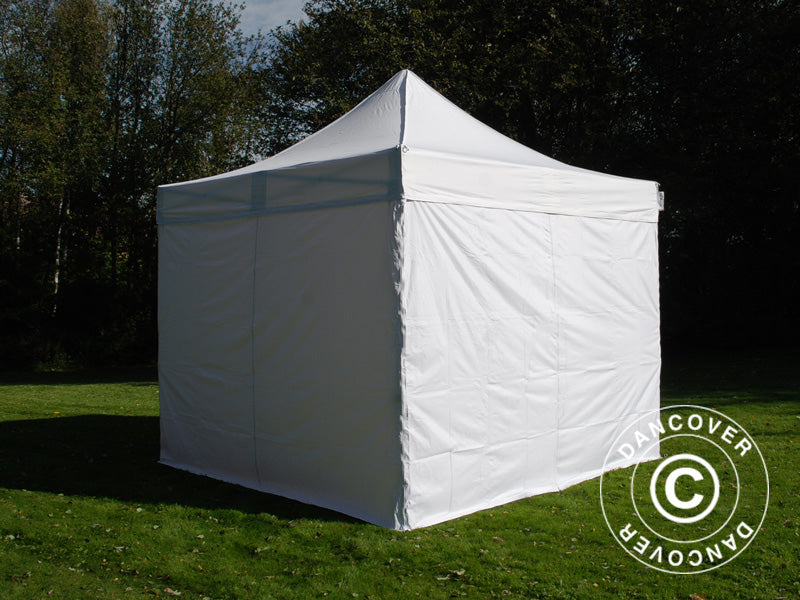 Quick-up telt FleXtents Basic v.3, 4x4m Hvit, inkl. 4 sider