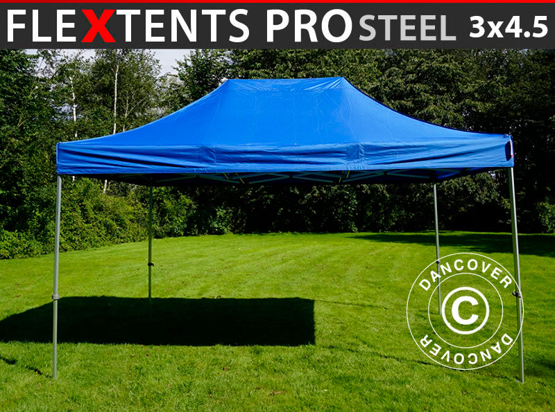 Quick-up telt FleXtents PRO Steel 3x4,5m, Blå