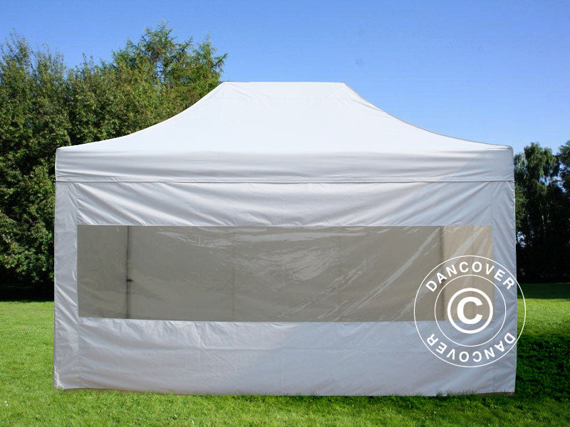 Quick-up telt FleXtents PRO Steel 3x4,5m, Hvit, inkl. 4 sider
