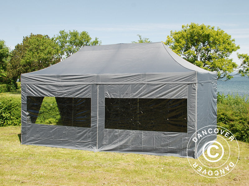 Quick-up telt FleXtents PRO Steel 3x6m Grå, inkl. 6 sider