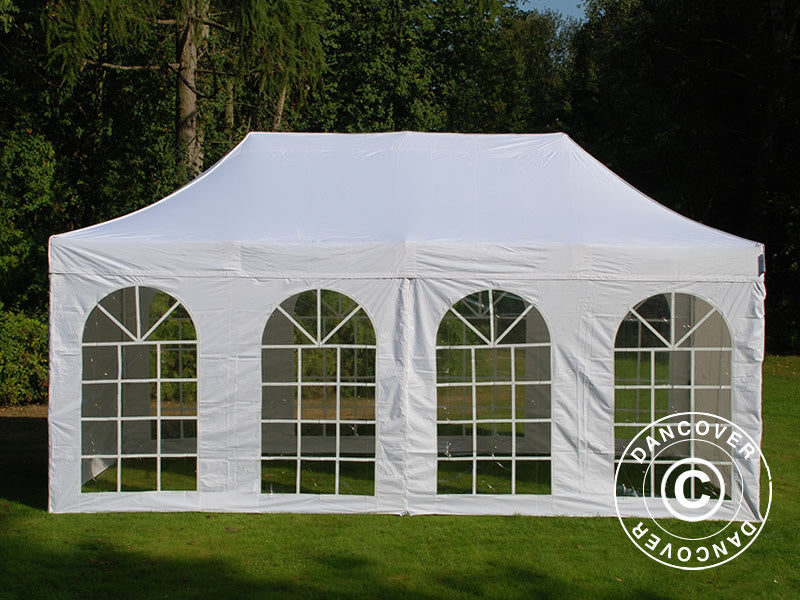 Quick-up telt FleXtents PRO Steel Vintage Style 3x6m Hvit, inkl. 6 sider
