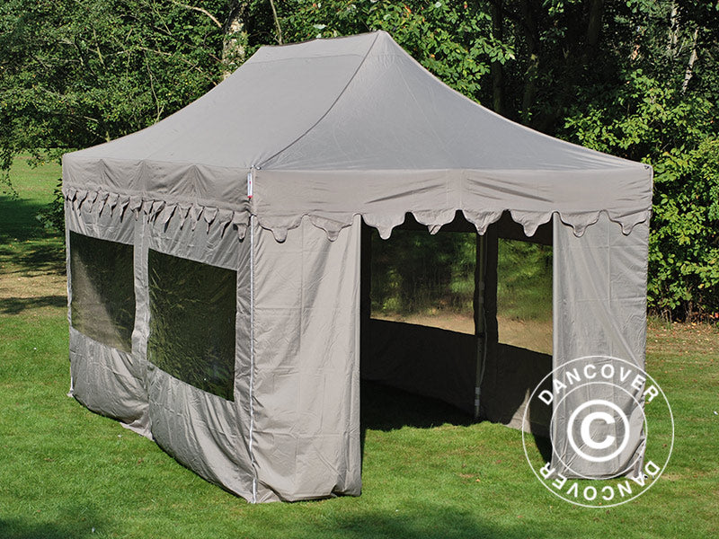 Quick-up telt FleXtents PRO Steel "Morocco" 3x6m Latte, inkl. 6 sider