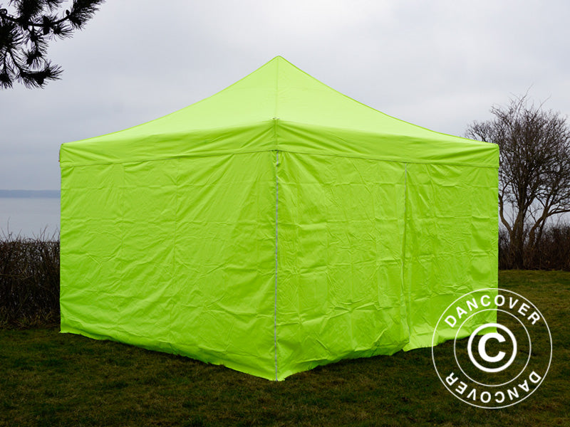 Quick-up telt FleXtents PRO Steel 4x4m Neongul/grønn, inkl. 4 sider BARE 3 STK. IGJEN
