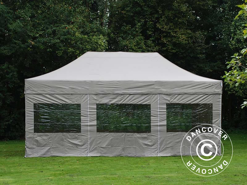 Quick-up telt FleXtents PRO Steel 4x6m Latte, inkl. 8 sider