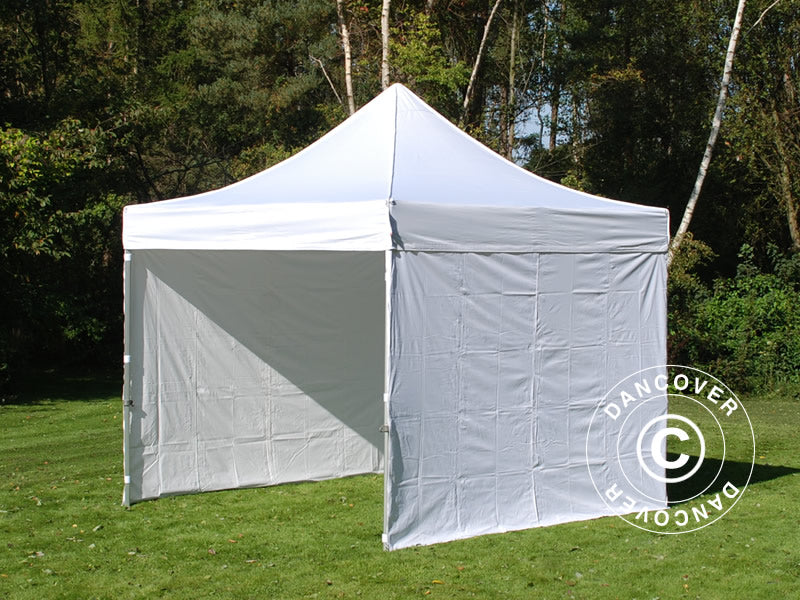 Quick-up telt FleXtents PRO Steel 3x3m Hvit, inkl. 4 sider