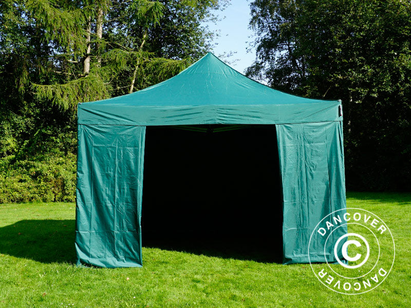 Quick-up telt FleXtents PRO Steel 4x4m Grønn, inkl. 4 sider