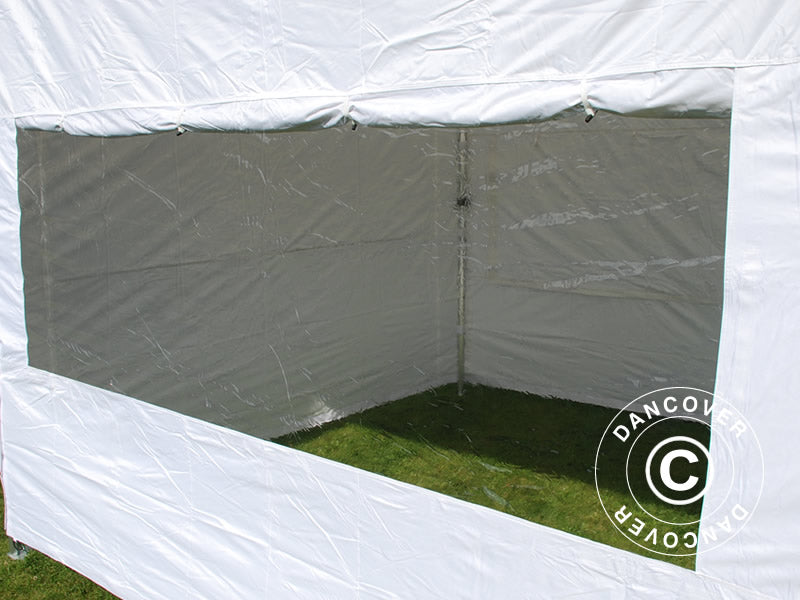 Quick-up telt FleXtents Steel 3x3m Hvit, inkl. 4 sider