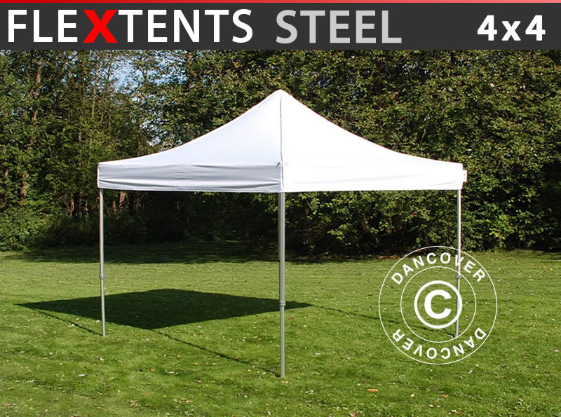 Quick-up telt FleXtents Steel 4x4m Hvit