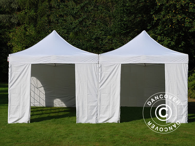 Quick-up telt FleXtents Steel 6x6m Hvit, inkl. 8 sidevegger