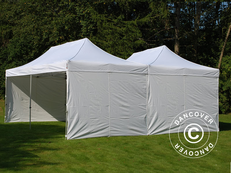 Quick-up telt FleXtents Steel 6x6m Hvit, inkl. 8 sidevegger