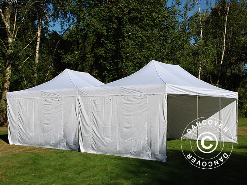 Quick-up telt FleXtents Steel 8x6m Hvit, inkl. 8 sidevegger