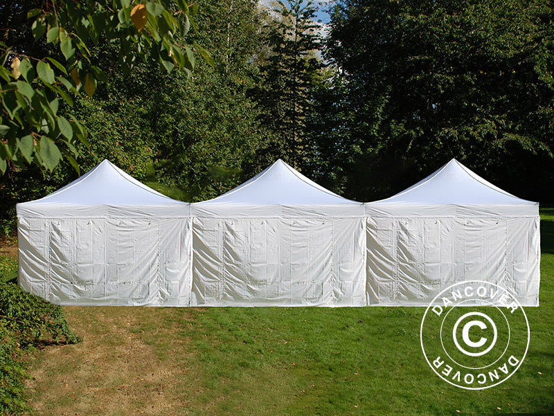 Quick-up telt FleXtents® Steel 12x6m Hvit, inkl. 8 sidevegger