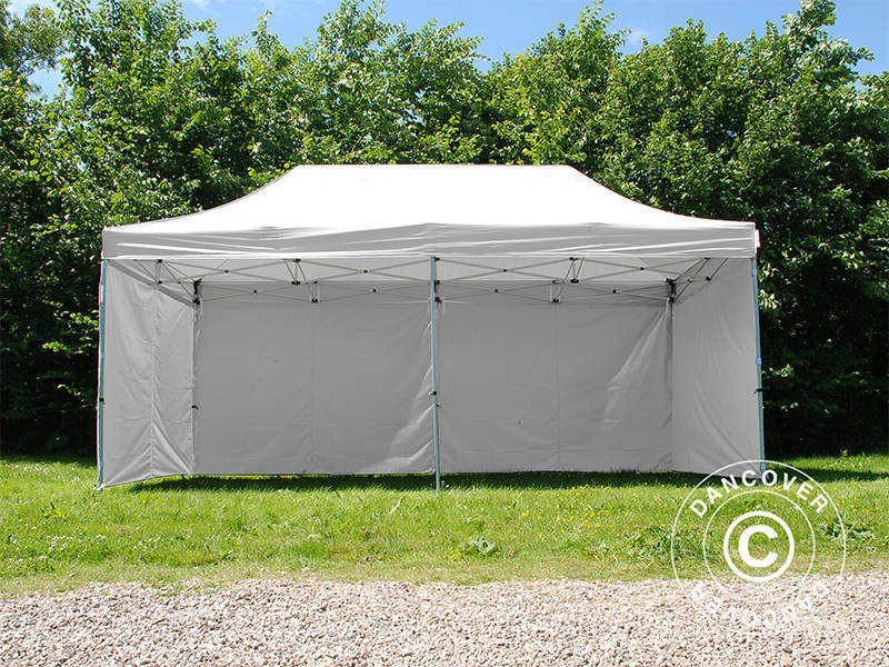 Quick-up telt FleXtents® Basic v.3, Medisinsk & nødtelt, 3x6m, hvit, inkl. 6 sidevegger