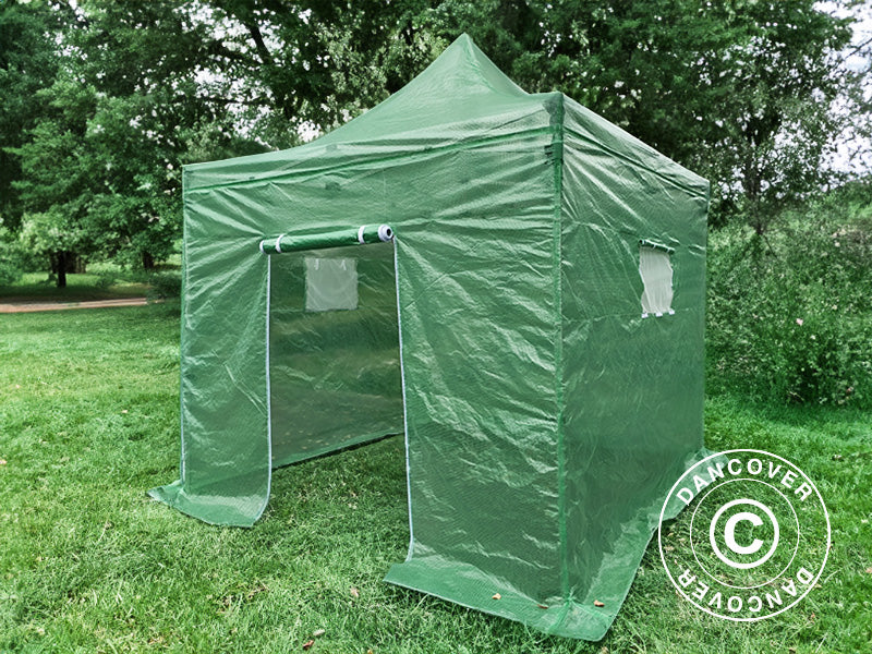 FleX drivhus 3x3m, PE, Transparent/Grønn