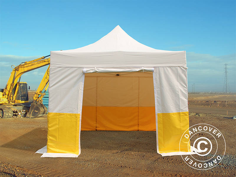 Quick-up telt FleXtents® PRO 3x3m, PVC, arbeidstelt, flammehemmende, inkl. 4 sidevegger