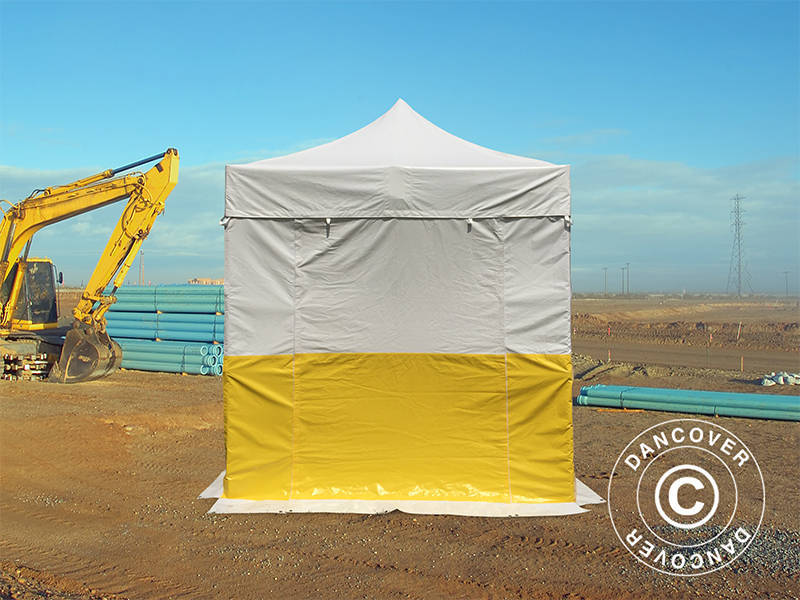 Quick-up telt FleXtents® PRO 2,5x2,5m, PVC, arbeidstelt, flammehemmende, inkl. 4 sidevegger