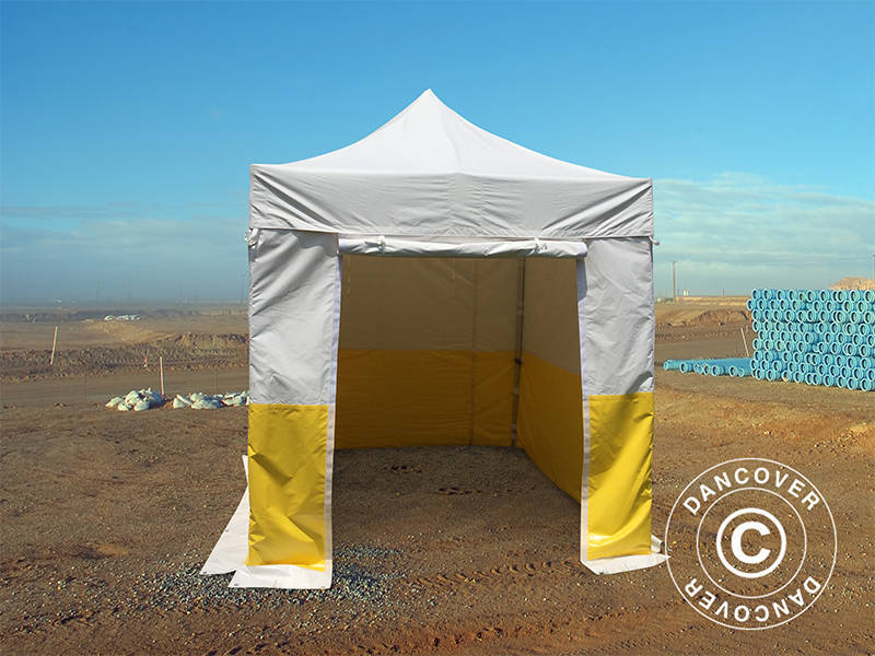 Quick-up telt FleXtents® PRO 2,5x2,5m, PVC, arbeidstelt, flammehemmende, inkl. 4 sidevegger