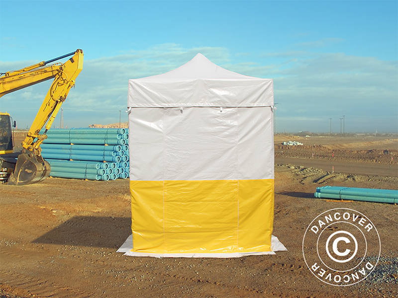 Quick-up telt FleXtents® PRO 2x2m, PVC, arbeidstelt, flammehemmende, inkl. 4 sidevegger