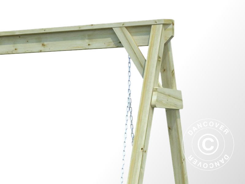 Hammock i tre, 1,93x1,61x1,98m, Naturlig